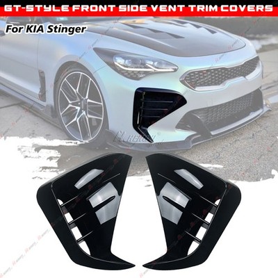Für KIA Stinger 17-23 Front Stoßstange Flaps Flossen Lamelle Abdeckung Schwarz