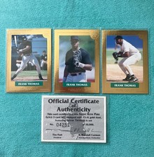 1992 Front Row PURE GOLD Frank Thomas 3 Card Set w/ COA Limited Edition Baseball