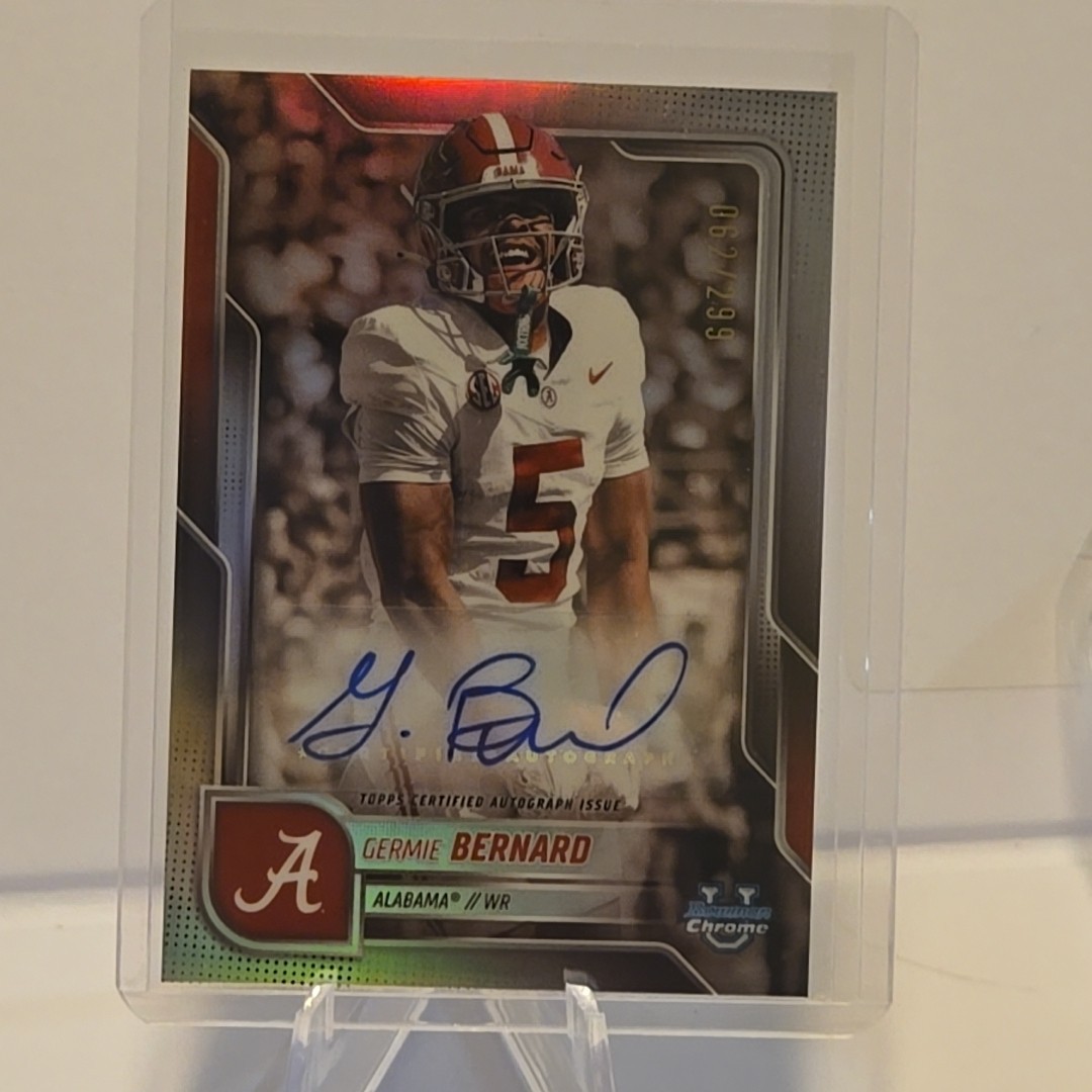 2025 Bowman Chrome U #BCA-GB Germie Bernard Refractor Auto /299