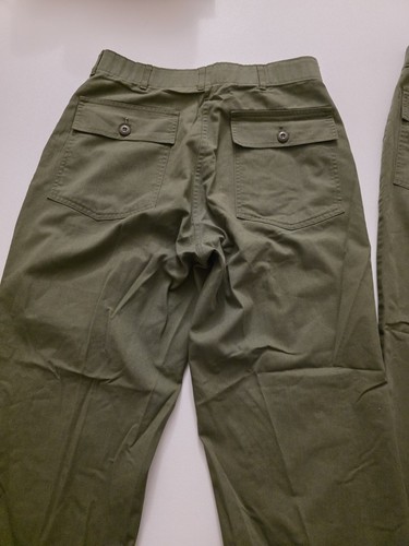 2 Vintage US Army OG-507 Fatigue Pants 32x31 Utility Trousers Military Issued - Picture 6 of 15