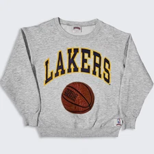 Los Angeles Lakers Vintage 90s Nutmeg Mills Sweatshirt - Gray Color Pullover