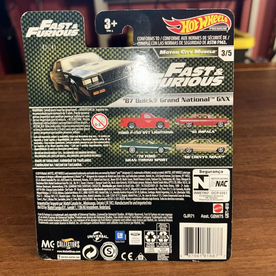 HOTWHEELS '87 BUICK GRAND NATIONAL GNX FAST & FURIOUS 3/5 全新 — 第 3/4 张图片