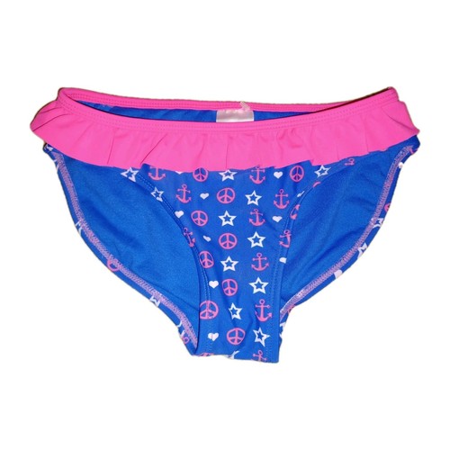 ⚓️ Girl's M 7-8 Blue Anchor Peace Star Pink Bikini Swim Suit New - Picture 3 of 8