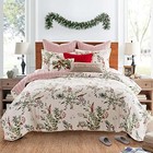 - Winterberry Forest Christmas Quilt Set -/Cal Holiday Quilt 106x92 and King