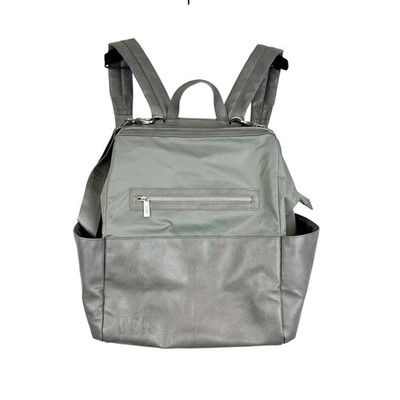 BEIS The Backpack Diaper Bag in Grey Leather