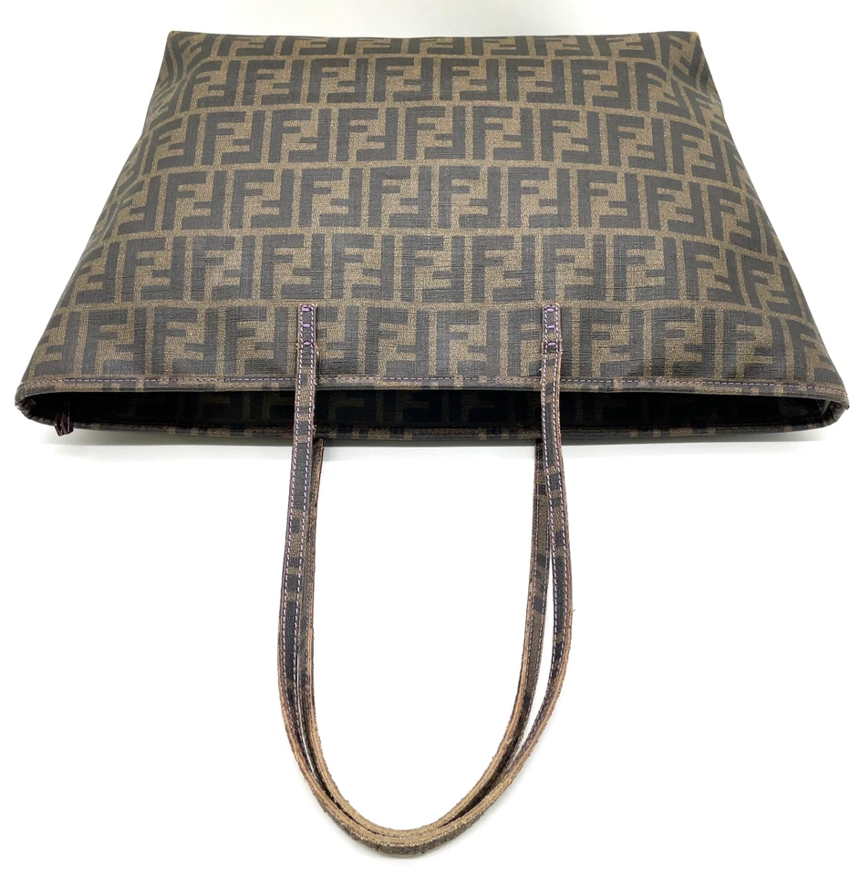 Auténtico Bolso de Hombro FENDI Estampado de Zucca PVC Marrón Púrpura NS101172 Foto 4 de 4