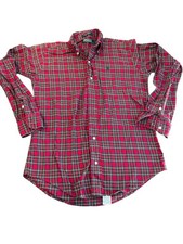 Vintage Polo Ralph Lauren Mens Western Shirt Red Sz L Flannel Plaid