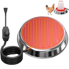Chicken Water Heater for Winter,14" Heating Base for Metal/Plastic Chicken Wa...