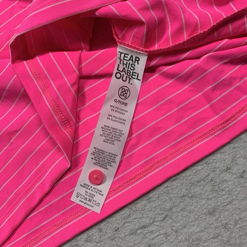 G/FORE Poloshirt Herren Medium Rosa Gestreift Kurzarm Golf Stretch - Bild 4 von 10
