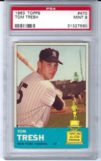 1963 Topps Tom Tresh All-Star Rookie New York Yankees Card # 470 PSA - 9