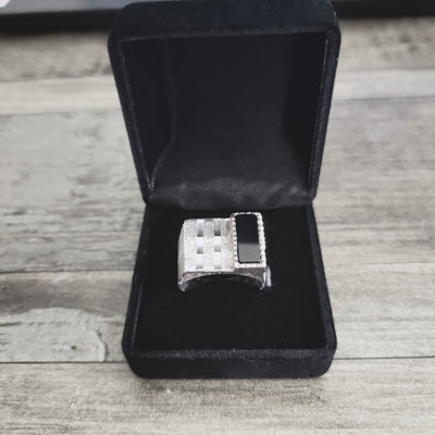 Vintage 1979 Rare Modernist Sterling Silver Ring Size Q 8g, London Import Mark A