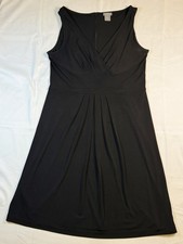 Ann Taylor Women's Black Short Sleeve V-Neck Wrap Chest Dress. Sz Small