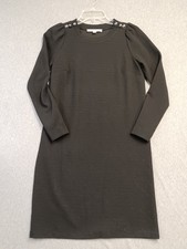 Loft Ann Taylor Dress Black Long Sleeve Shift Mod Retro LBD Size XS Stretch