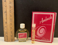 VINTAGE AMBUSH BY Dana eau de parfum splash miniature 1/8th oz 3ml  carded Vial