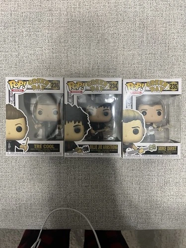 Funko Pop! Rocks Green Day Tré Cool Billie Joe Armstrong Mike Dirnt Vinyl 3-Pack