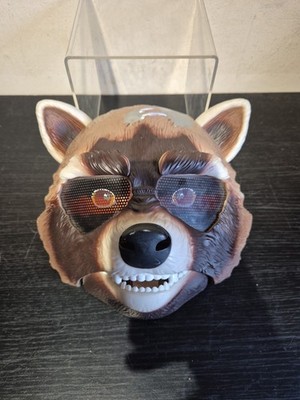 Rakete Waschbär funktionierende Action Gesichtsmaske, bewegliche Teile Halloween (D6)