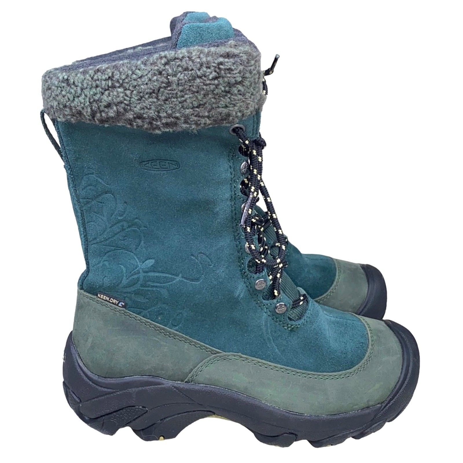 Stivali Keen donna Hoodoo II verde scamosciato invernali metà polpaccio taglia US 5 5