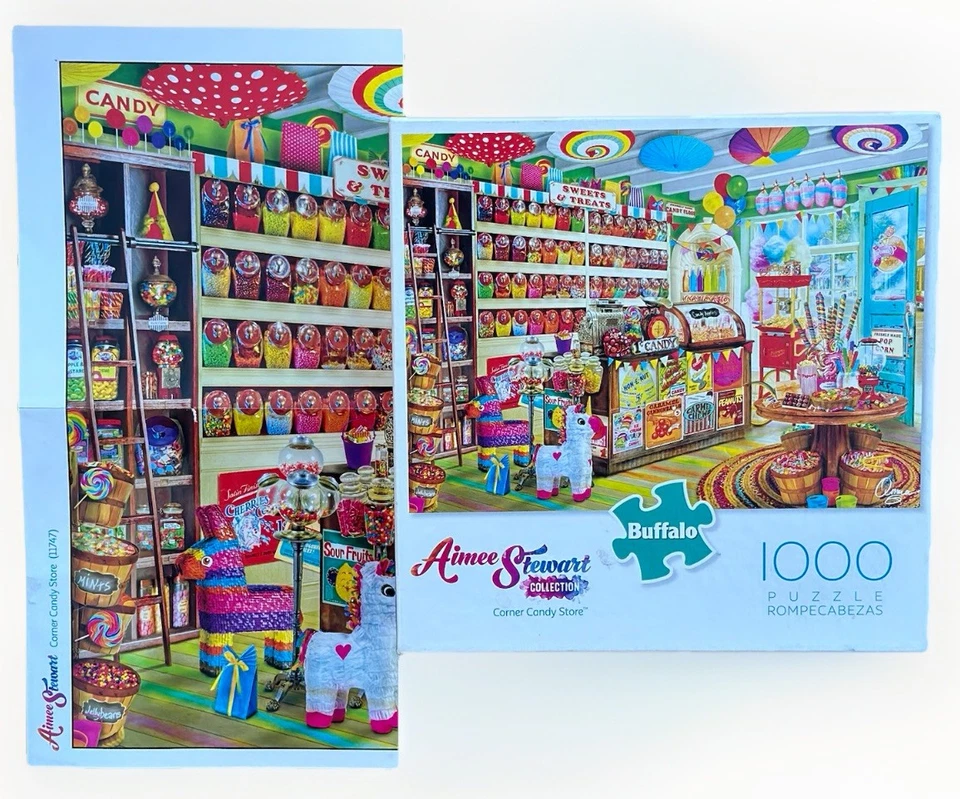 Lot of 3 Whimsical Buffalo Puzzles Bakers Dozen, Corner Candy Store, Magic Study - Image 3 of 4