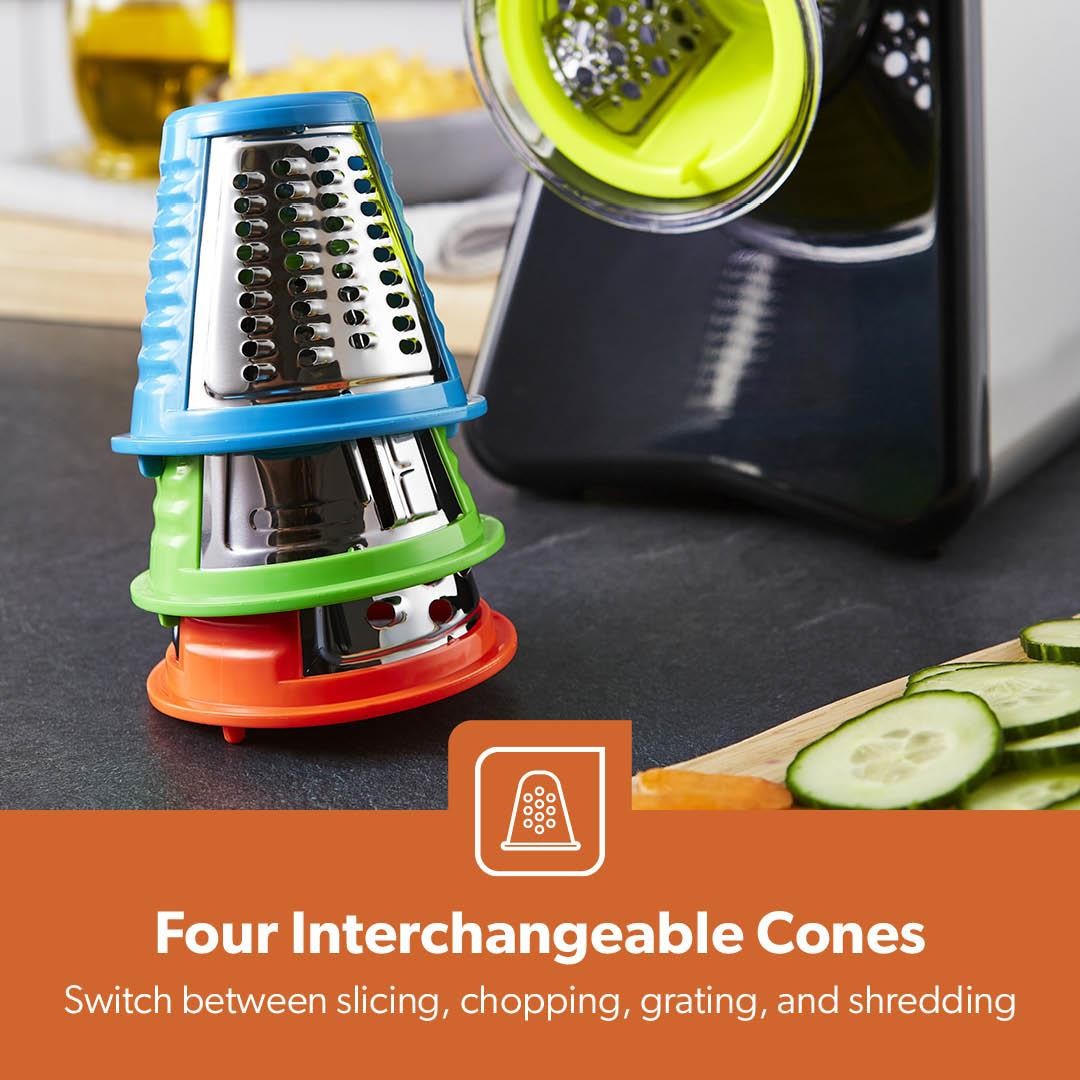 GEEPAS Electric Salad Maker 4 in 1 Slicer Fruit Cutter Vegetable Grater Chopper