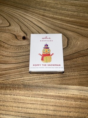 2019 Hallmark POPPY The SNOWMAN popcorn & candy Miniature Xmas ornament Mini NEW