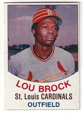 1977 Hostess Twinkies LOU BROCK Card #32 SP Hand Cut SINGLE LINE BIO Variation