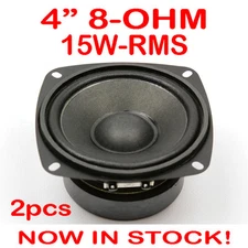 2x 4" 15WRMS PA DJ Speaker Subwoofer Woofer Sub Driver 4 Inch 8 Ohms Quality