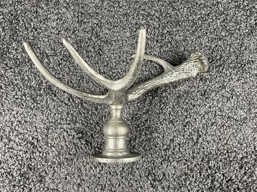 Pewter Deer Antler Decor Centerpiece Display 5” Tall 14” Wide Silver Antler
