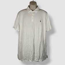 Polo Ralph Lauren Men's White Pony Slim Collared Short Sleeve Polo Shirt Size XL