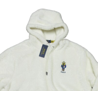 Polo Ralph Lauren Chic Cream Cowboy Bear Hi Pile Sherpa Pullover