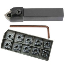 16mm MCSNR1616H12 Lathe Carbide Turning Tool Holder + 10Pcs CNMG120408-TF Insert