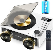 4000Mah Rechargeable CD Player with Dual Speakers, Bluetooth Portable CD Player