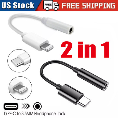 USB-C Type C to 3.5mm AUX Headphone Jack Adapter Lot For iPhone 15/Android Phone