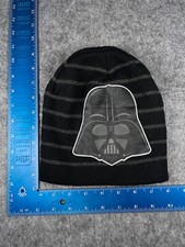 Star Wars Darth Vader Beanie Toque Youth One Size Black Stripe Knit Arylic Poly