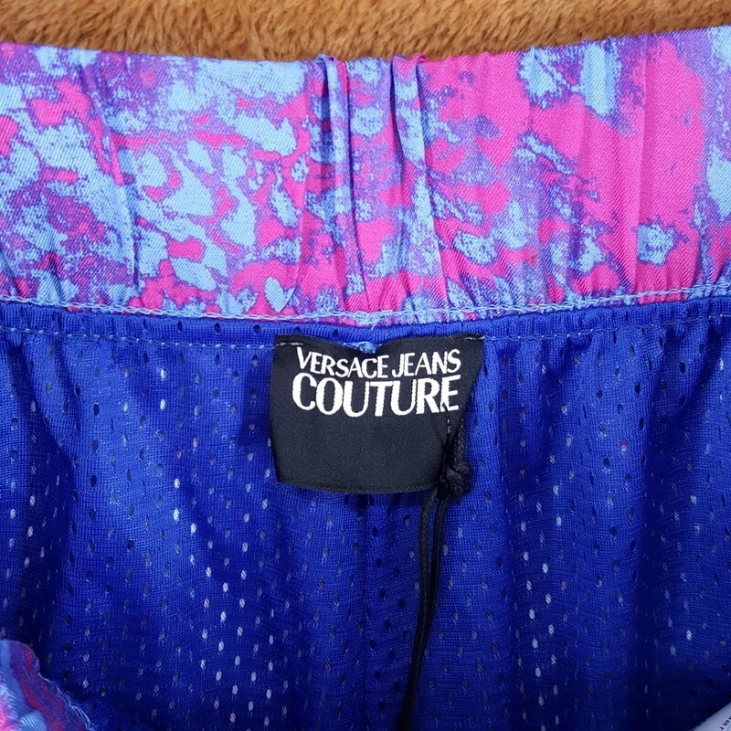 VERSACE шорты мужской большой фиолетовый тянуть на барокко пейсли логотип цветной роскошь - Изображение 2 из 4