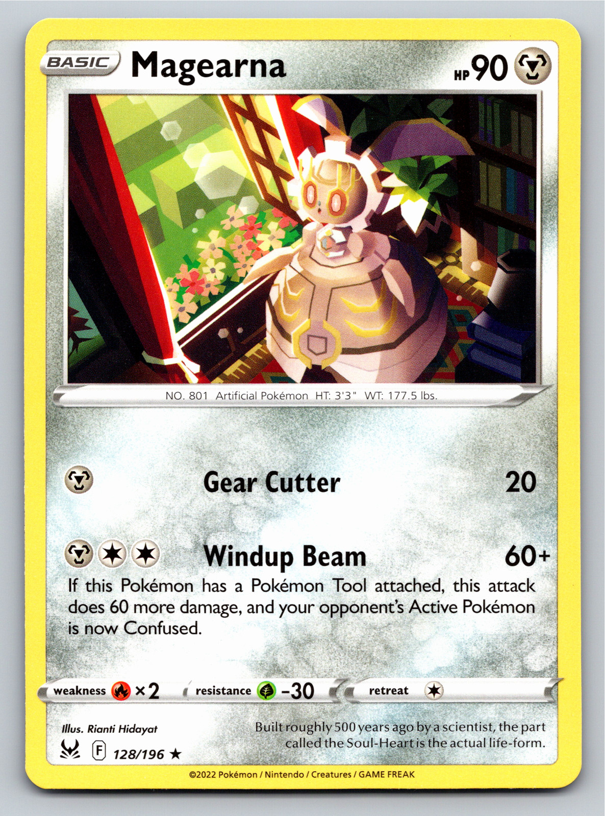 Magearna 128/196 Rare Lost Origin Pokemon Card - NM Near Mint