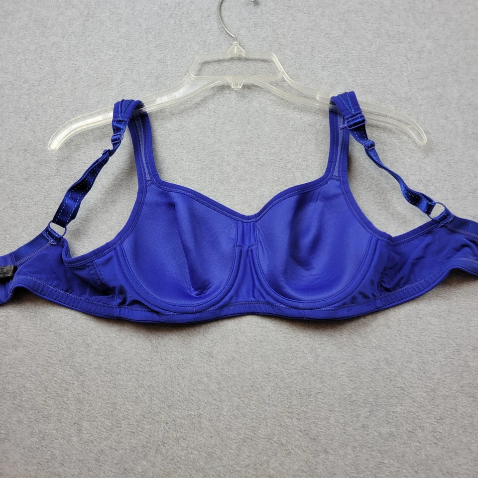 Женский спортивный бюстгальтер Chantelle 30D синий ударопрочный на косточках сзади J-образный крюк 29410 - Изображение 4 из 4