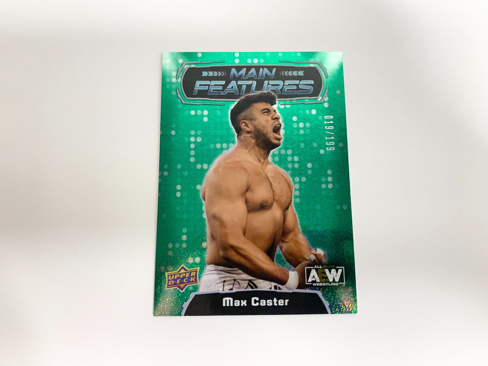 Max Caster Main Features Green 019/199 2022 Upper Deck AEW Card # MF-7