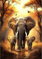 DIY Elephant Diamond Painting Kits for Adults, Animal Diamond Gem Art Painting f