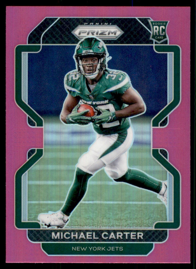 Michael Carter 2021 Prizm Pink New York Jets #365 Rookie