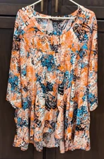 QVC A378521 Attitudes by Renee Regular Como Jersey Printed Godet Tunic - 4X