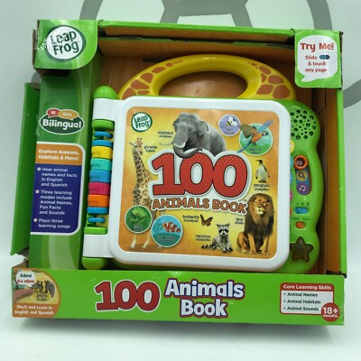 LeapFrog 100 Animals Book  Baby Electronic Learning Toy English/Spanish Green