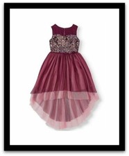 NWT Girl's Burgundy Sequin Party Dress by My Michelle, Sz: 14 b32 
