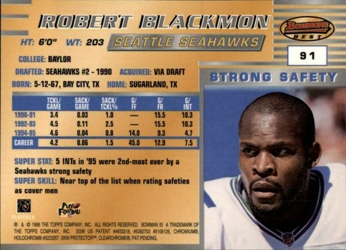 1996 Bowman's Best Football  *COMPLETE YOUR SET*  Pick From List - Picture 180 of 356