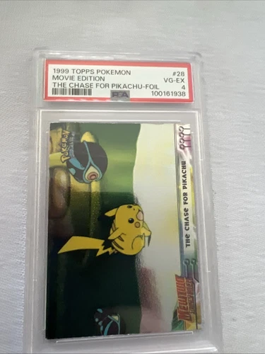 1999 Topps Pokemon Movie Edition The Chase For Pikachu Holo Foil #28 PSA 4
