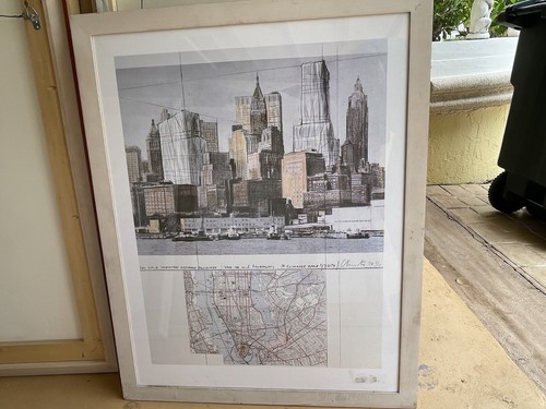 CRISTO Two Wrapped Buildings Picture 20 Exchange New York Wood Frame Art Poster - Picture 3 of 4