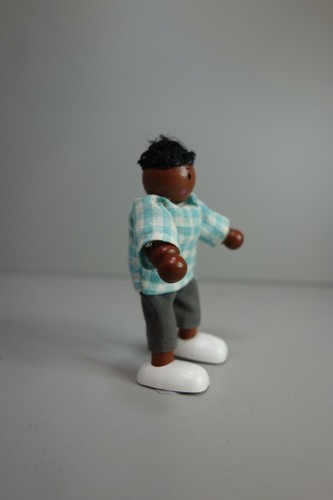 Vintage Articulated Boy Bendy Wood Doll – Handcrafted Wooden Figure with Clothes - Picture 10 of 12