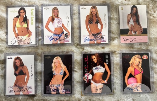 LOT OF 8 AUTOGRAPHED AND NUMBERED PLAYBOY/BENCHWARMER AUTO CARDS!