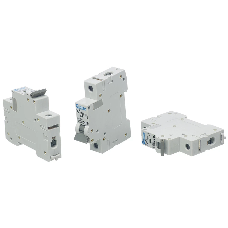 Europa MCB 1 Pole C Type 6kA 6A 10A 16A 20A 25A 32A 40A 50A 63A Circuit Breaker