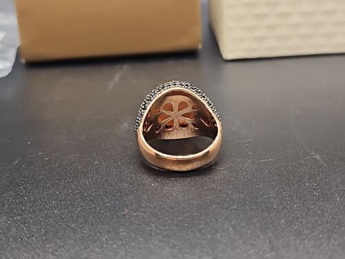 Bronzo Italia Mabe Pearl & Black Spinel Ring Size 8 - Picture 4 of 12