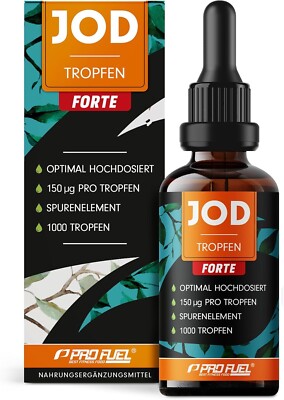 Jod Tropfen FORTE 1000x mit 150 µg Jod pro Tropfen - optimal hochdosiert - vegan